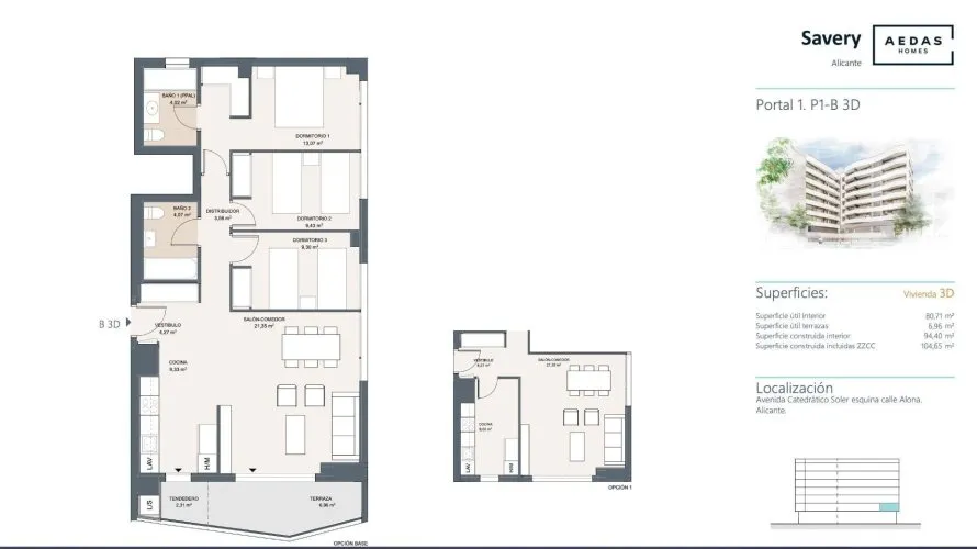 Apartamento de 3 dormitorios en Alicante, España No. 1417 № 17