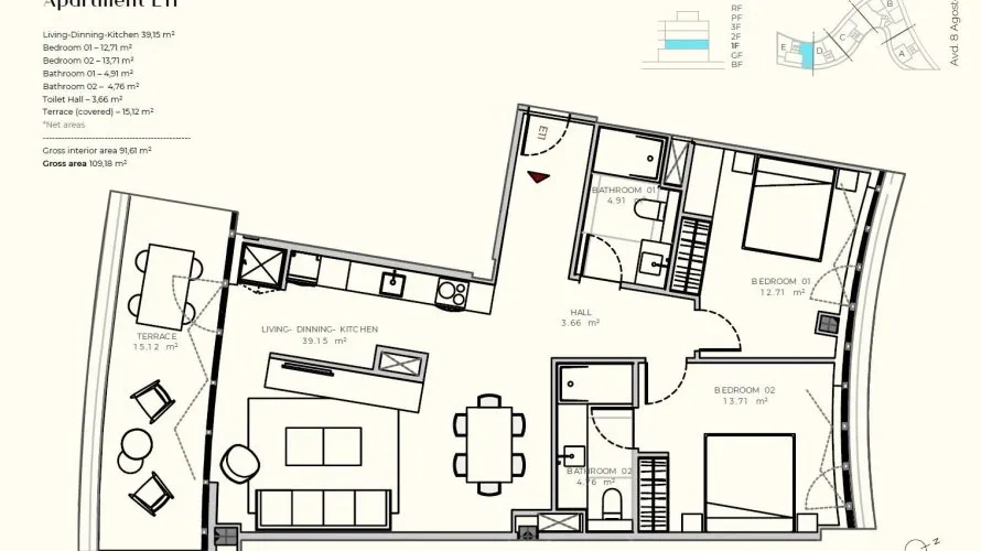 Apartment de 2 chambres à Talamanca, Spain No. 1506
